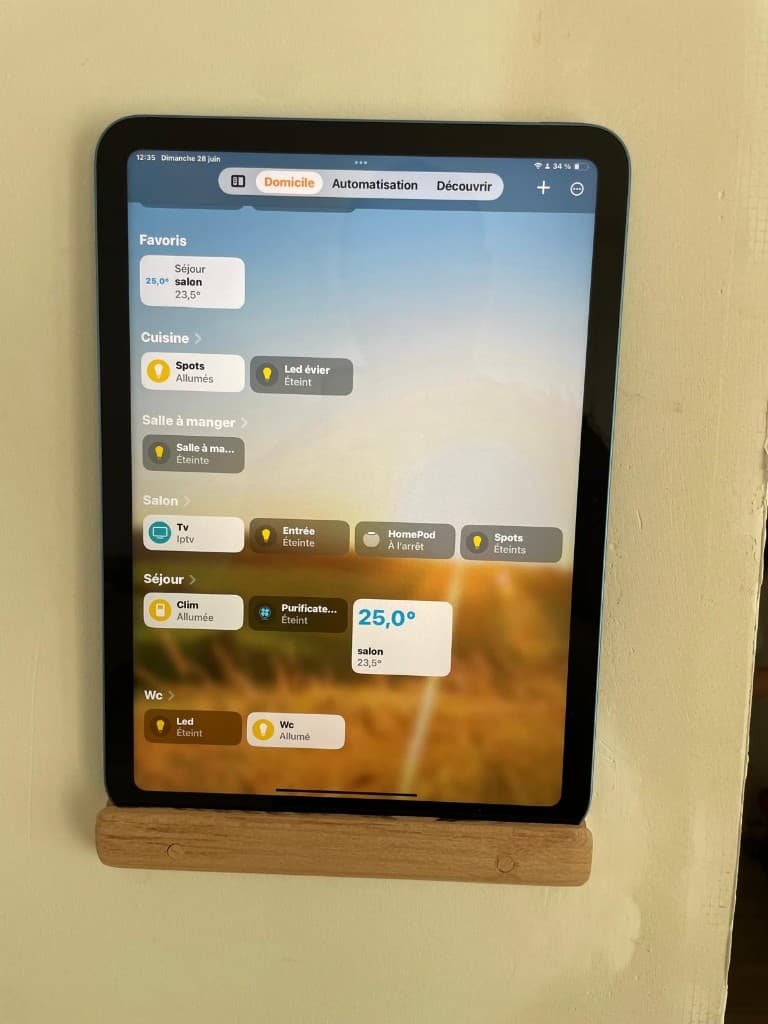 Tablette domotique — pilotage éclairage et chauffage — Voltisia